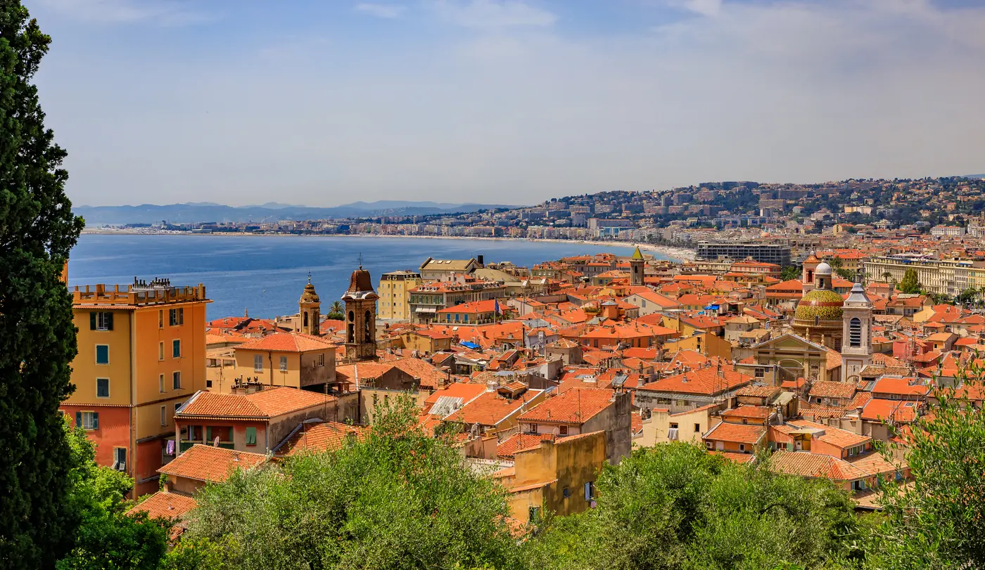 Nice and the Baie des Anges from Castle Hill