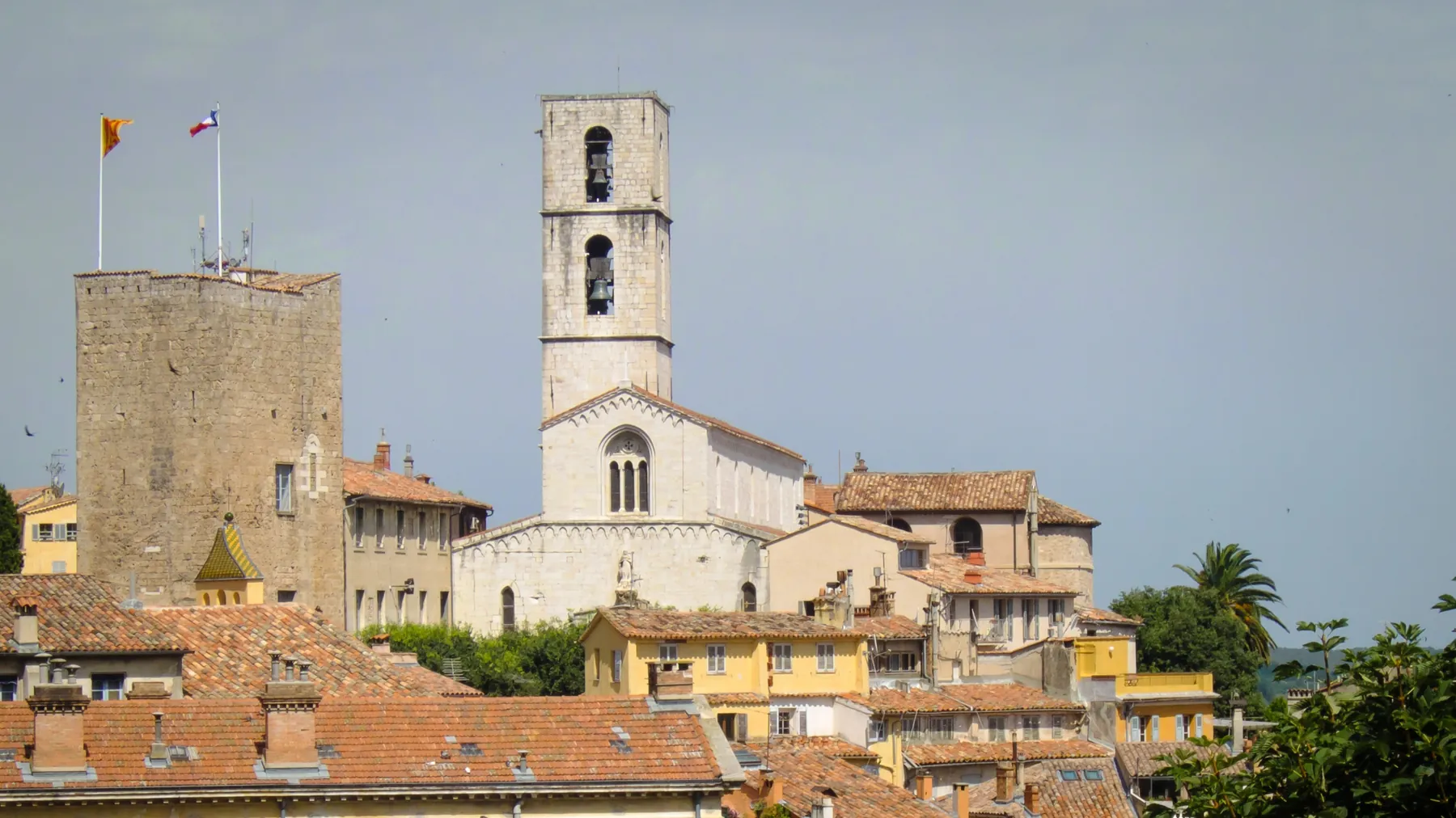 Grasse old town and the cathedral bell tower
